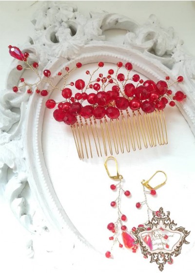 Украса за коса за бал и сватба в комплект с обици - Goddess Astarte